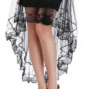 STUNNING black lace maxi high-low skirt